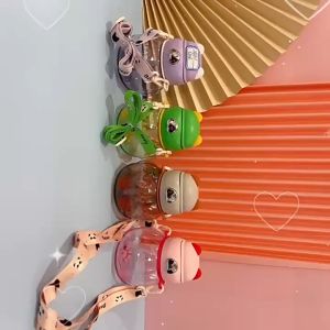 Botol Minum Anak Aesthetic Mini Gemoy Tali Bahu Sedotan 450 ml