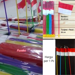 Bendera Peluit Tongkat Tangkai Merah Putih Kemerdekaan Pawai Hiasan 17 Agustusan