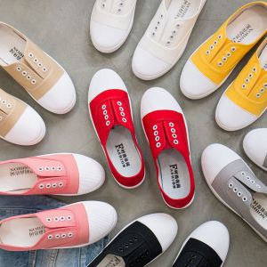 New New White Canvas Shoes Womens Pseudo Lace-up Flats Casual Sneakers K-style Student Easiest for Match White Shoes