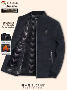 TUCANO | Winter Wool Jacket Mens Insulated Thick Warm Coat for Middle-aged and Elderly