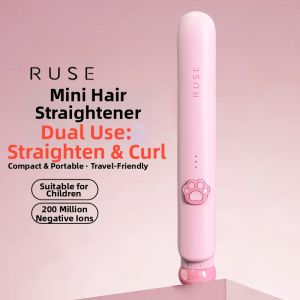 RUSE | Negative Ion Mini Portable Hair Straightener and Curler