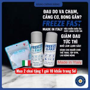 [CHÍNH HÃNG ] :Chai xịt lạnh giảm đau FREEZE FAST dung tích 200ml  Nhập Khẩu Châu Âu - Made in ITALIA