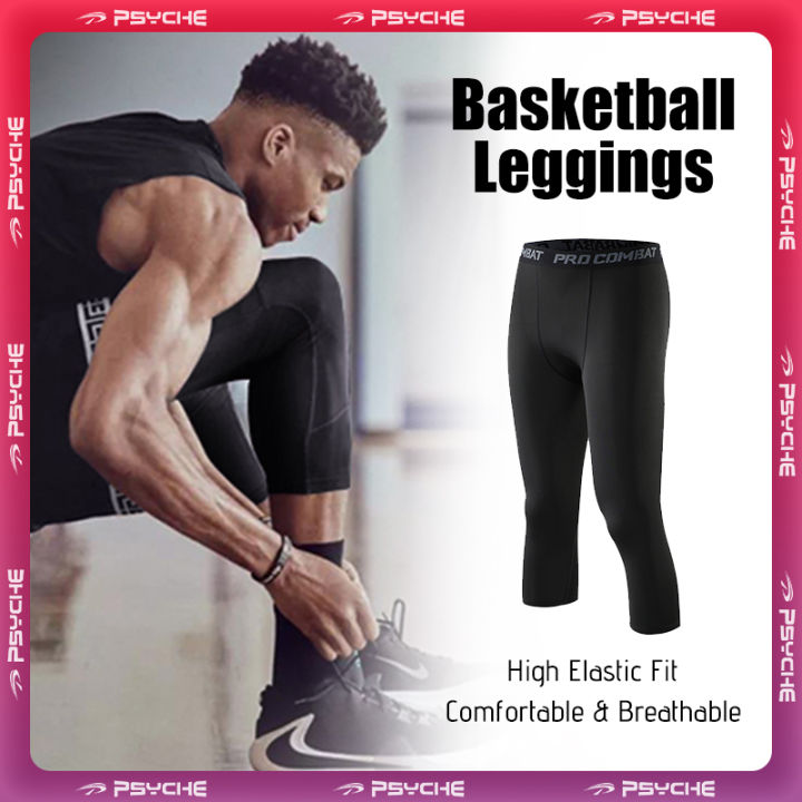 Sports & OutdoorMen Cropped Compression 3/4 Capri Pants Basketball