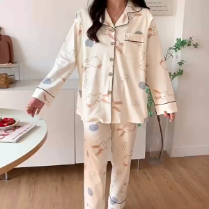 BED TIME STORY ชุดนอนลายการ์ตูน ชุดนอนมินิเดรส ชุดนอนแขนยาว มีหลายไซต์ อก 32-46 นิ้ว W-092