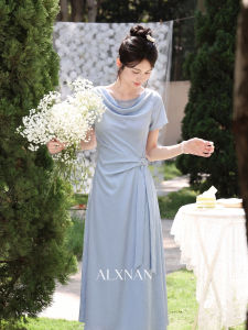 Đầm Maxi Không T Tay Phong Cách Pháp Eo Thon Mới Hè