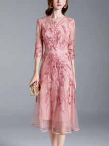 Wedding Attendant Mothers Dress for Formal Occasions Mid-Length