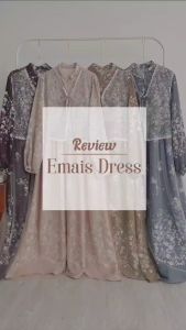 New Emais Dress Lebaran Viral 2025 Gamis Motf Bunga Mix Tile Kondangan Pesta  Mewah Premium