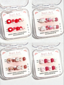 GANGHOU | Non-toxic Odorless Short Nails for Kids 3-10 Years White-looking
