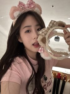 Phụ Kiện Tóc Dễ Thương Hình Gấu Bông Viền Ren Cho Bé Gái Tóc Búi Thắt Nút Bướm Đơn Giản Đẹp Lauder Rửa Mặt Phụ Kiện Tóc