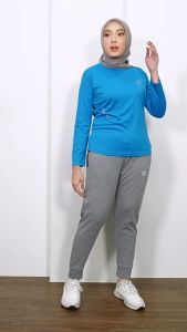 Armisth - Kaos Dry fit Olahraga Wanita Atasan Baju Cewe Yoga Gym Senam Muslimah Hijau Stabilo
