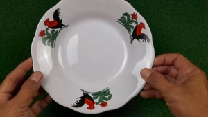 Piring Keramik 1 Lusin 12 pcs Ayam Jago Ukuran 8 Inch
