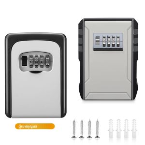 โลหะผสม Wall Mount Key Storage Secret กล่อง 4 หลักรหัสผ่านรหัสล็อคไม่มีกุญแจ Home Key ตู้เซฟ