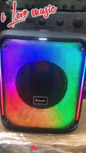 COD Brodu BTS-1783 8inch Bluetooth Audio portable heavy bass party wireless speaker free wireless microphone