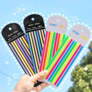 【Free Shipping】Ultra-thin Strip Index Sticker Classification Fluorescent Color Translucent Sticky Note Handbook Notes