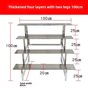 Stainless Steel Flower Stand Multi-Layer Ladder Floor-Standing Balcony Succulent Outdoor Plant Flower Basin Shelf Minimalist Widened Courtyard
