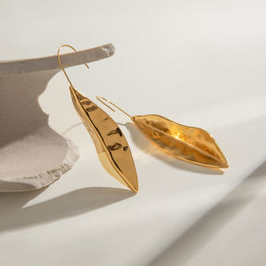 Loe| Women Stainless Steel Leaf Drop Earrings PVD Plated Prevent Allergy Metal Jewelry France Charms New Style