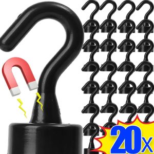 20Pcs Metal Strong Magnetic Hook Punch-Free Wall Magnet Hook Key Coat Hanging Hangers Kitchen Bathroom Storage Organizer Tool