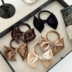 ยางรัดผมผูกโบว์ผีเสื้อขนาดใหญ่เนื้อนุ่มสบายสำหรับผู้หญิง ไม่ทำลายผม รัดผมหางม้าสุดหรูหรา เครื่องประดับผมแฟชั่น