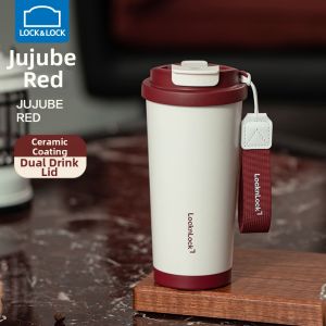 LocknLock | Portable Insulated Cup with Ceramic Liner and Straw