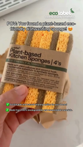 Eco-friendly Kitchen Sponge 4pcs dishwashing Biodegradable Compostable Sustainable Natural Plant-based Wood Pulp