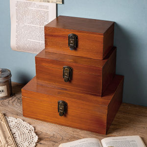 QINGZHI | Retro Japanese Style Locked Wooden Storage Box