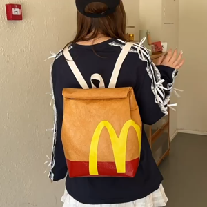 [HOT]McDonalds Starbucks Paper Bag Backpack Waterproof Canvas Bag School Bag Causal Messenger Bag