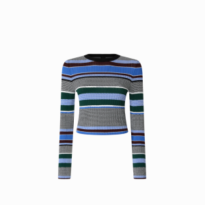 Pinko | Striped Color-Blocked Slim Fit Knitted Blouse