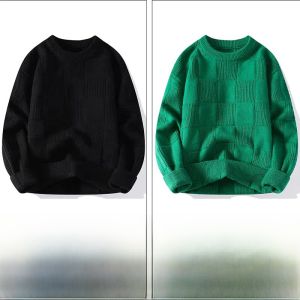 ROMON | Lormen Mens Knitted Sweater Thickened Casual Round Neck Autumn Winter Fashion Warm Inner Wear Base Layer Long Sleeve Top