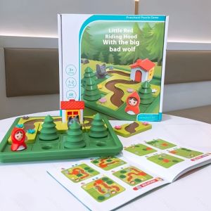 Little Red Riding Hood Logic Puzzle Game – 48 Challenge Levels Dual Play Modes Spatial Planning & Logical Thinking Board Game for Kids Interactive Party Toy