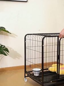【In Stock Hot Sale】Square Dog Cage Metal Heavy Duty with Poop Tray & 4 Wheels Indoor Large Space Durable Pet Cage