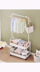 Clothes Rack With Wheels Floor-Standing Clothes Hanger Rack Indoor Outdoor Multi-functional Storage