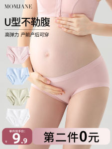 Pregnant Women Low Waist Belly Support Underwear Cotton Blend Fabric Seamless Maternity Panties for Early to Late Pregnancy