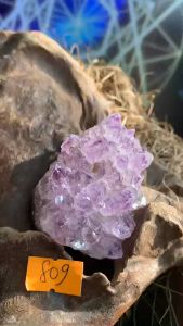 Bông hoa đá Thạch Anh tím tự nhiên lắp lánh năng lượng thiền định vũ trụ 809