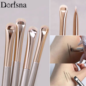 Dorisna แปรงอายไลเนอร์รูปพระจันทร์เสี้ยวใหม่แปรงอายไลเนอร์สร้อยข้อมือสแตนเลส 2 ชุด - แปรงแต่งหน้าใต้ตา และ แปรงสำหรับแต่งหน้ารายละเอียดที่แม่นยำ