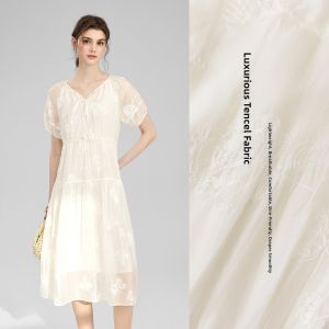 BEIQIANI | Elegant Commuter Dress Lightweight Cloudy Embroidery