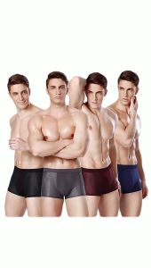 Celana Dalam Boxer Pria Ice Silk Cool Solid Color Men Underware KCD25