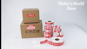 500pcs Lakban Fragile Merah Stiker Isolasi Packaging