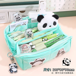 Large Capacity Pencil Case Female Student Simple Design High Aesthetic Value Middle School Stationery Box Canvas Material