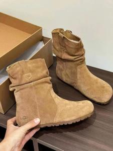 Autumn Winter Womens Fleece Lined Folded Short Snow Boots Warmth Lazy Style Cone Boot Flat Heel Rubber Outsole Street Style