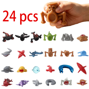 Bandai | 24pcs/Set Deep Sea Monster Action Figures Toy PVC Model Doll Sea Eater Deep Sea Creature Fans Gift Sea Creatures Animal Model
