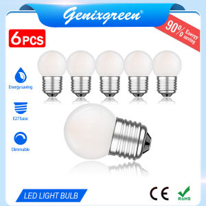 6 Packs E27 LED Bulb 1.5w Low Wattage Lamp Bulb Equivalent 15 Watt Warm white Light Bulb 220V Mini Frosted Daylight Lamp Bulb Outdoor String Light Replacement Lamp for Wedding Party Backyard