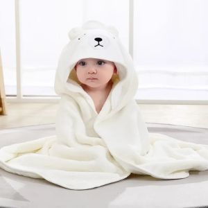 -Cartoon Animal Baby Hooded Bath Towels Toddler Bathrobe Warm Sleeping Swaddle Wrap for Boys Girls Newborn Soft Towel Blanket