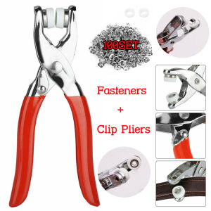 Metal Snap Button Tool Kit DIY 100 Sets Metal Snaps Buttons with Fastener Pliers Press Tool Kit for Clothing