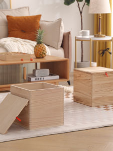 Solid Wood Storage Bench Seat Sofa Organizer Simple Shoe Changing Stool Multi-Functional Wood Box Storage Cabinet Home Use