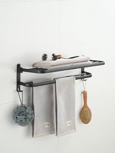 KEVE Towel Rack Hanging Holder Space Aluminum Bathroom Stand Organizer Rack Accesories Organizer Bathroom Rack