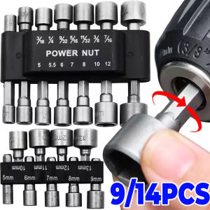 ชุดเครื่องมือสอดไขควงหกเหลี่ยม14ชิ้นด้ามไขควงก้านนิวเมติกขยายช่องเก็บได้