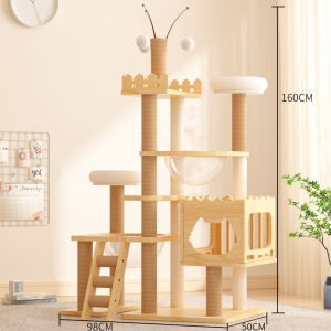 Large Cat Climbing Frame Integrated Cat Tree with Fabric Dummy Astronaut Cage don Mi Jiji Pet Toy for Cats