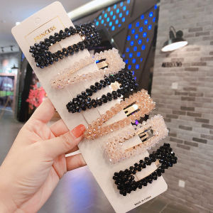 Korean Style Crystal Hairpins Girls BB Clips Edge Hair Clamp Bangs Pressing Hair Accessories Fashionable Hair Decorations