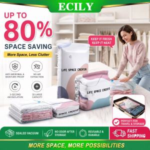 【Ship in 12H】 2PCS No Pump Vacuum Storage Bags Space Saving Compression Sacks Moistureproof Durable Large Capacity 3D Upright Storage Bag for Clothes Bedding ECILY