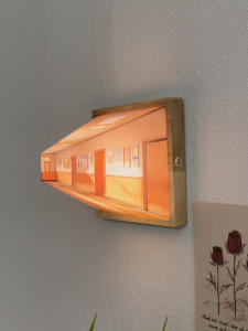 3D Optical Illusion Small Night Lamp Gallery Wall Lamp Punch-Free Decorative Painting Wall-Mounted Living Room Bedroom Decoration Touch Dimming